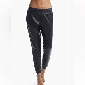 Women’s Commando Black Faux Leather Joggers Pants